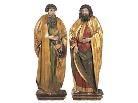 Paar Relieffiguren im gotischen Stil